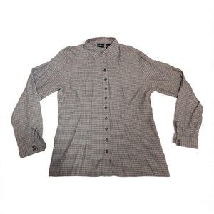 Hunt Club Brown Plaid Button-Down‎ Shirt Size 12